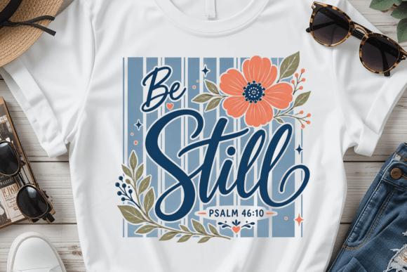 Be Still Psalm 46:10 Floral PNG — T-Shirt Designs