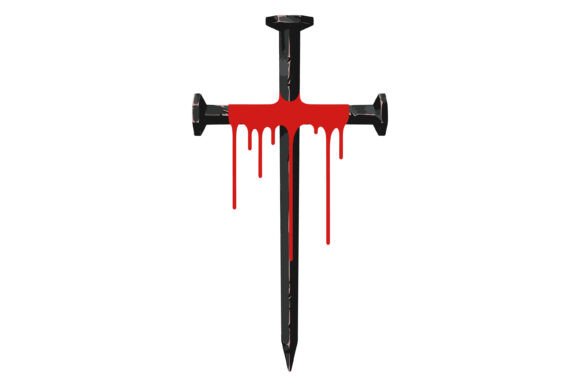 Blood Cross Nail Faith Design for T-Shirt Designs