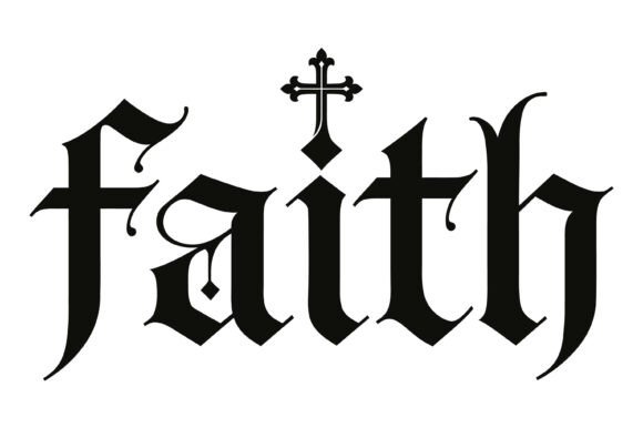 Faith Gothic Blackletter Cross SVG for T-Shirt Designs