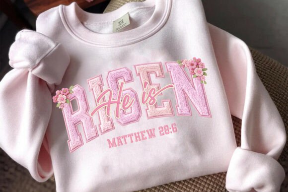 Faux Yarn He is Risen Png for T-Shirt Designs