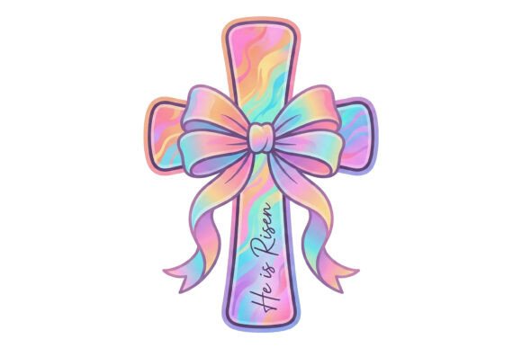 He is Risen Cross Bow Design for T-Shirt Designs