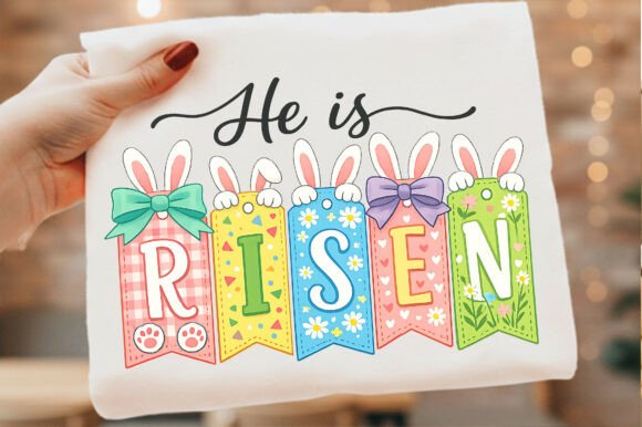 He is Risen Easter Bunny Sublimation Png for T-Shirt Designs