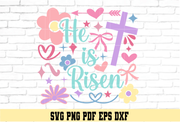 He is Risen Pastels Colors Easter Design for T-Shirt Designs