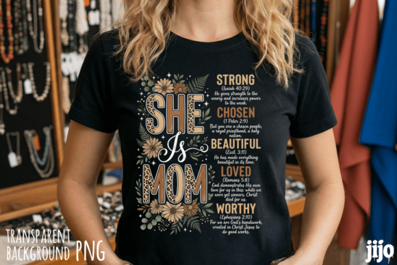 Mom She Strong Chosen PNG T-Shirt Designs