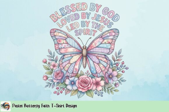 Pastel Butterfly Faith T-Shirt Design