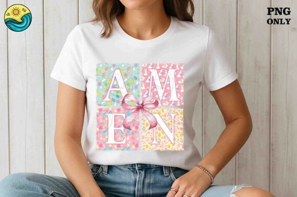 Pastel Easter Bow Sublimation for T-Shirt Designs