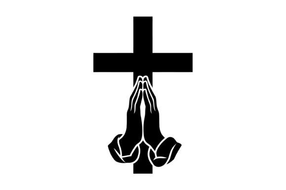 Praying Hands Cross Design for T-Shirt Designs