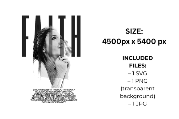 Typography Faith Sublimation for T-Shirt Designs